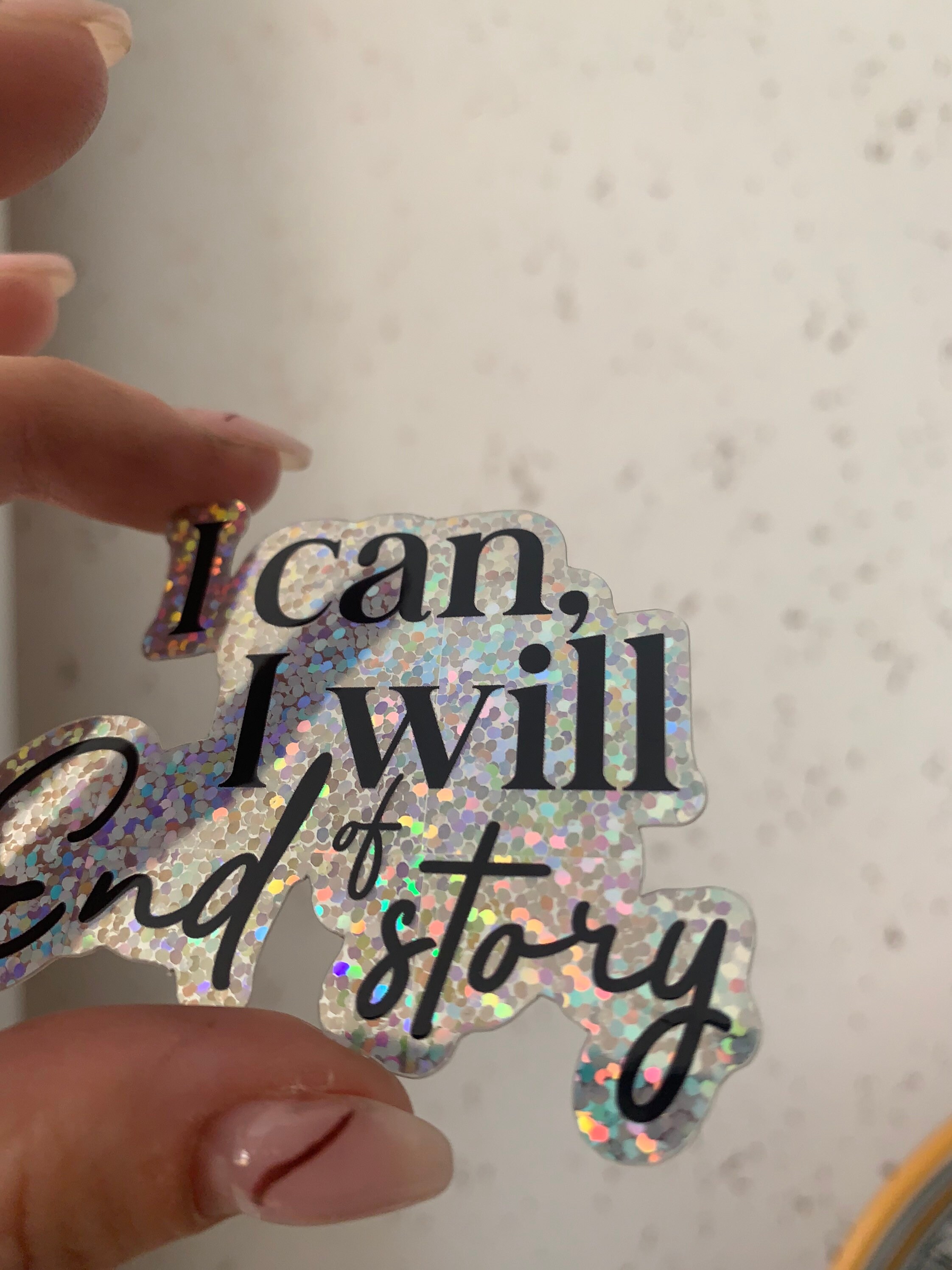 Sticker Motivant - Girl Power Sticker Holographique Paillettes Strong Woman