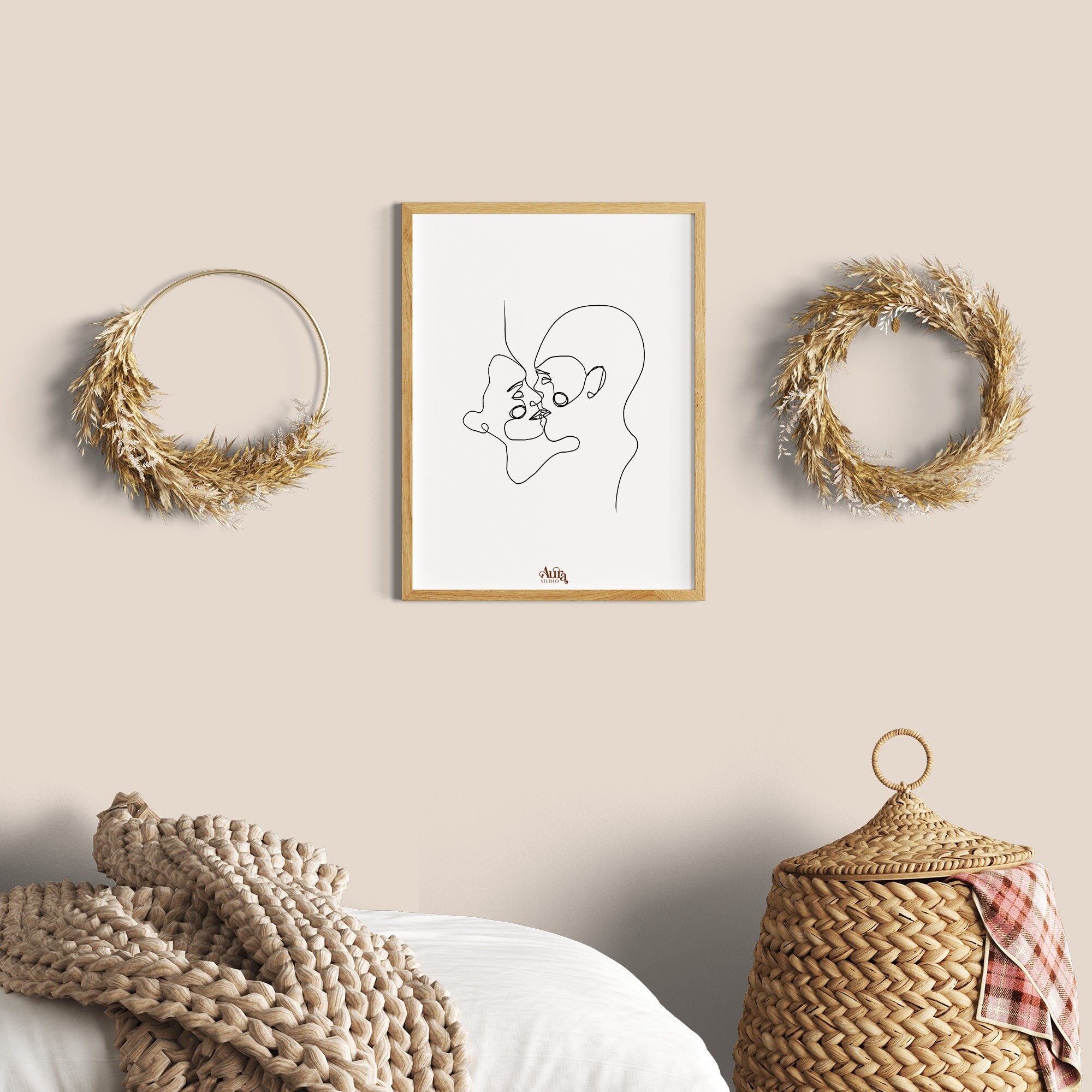 Affiche Inspirante Love Oneline - Femme Entrepreneuse Girl Boss Girl Power Couple Goals Illustration