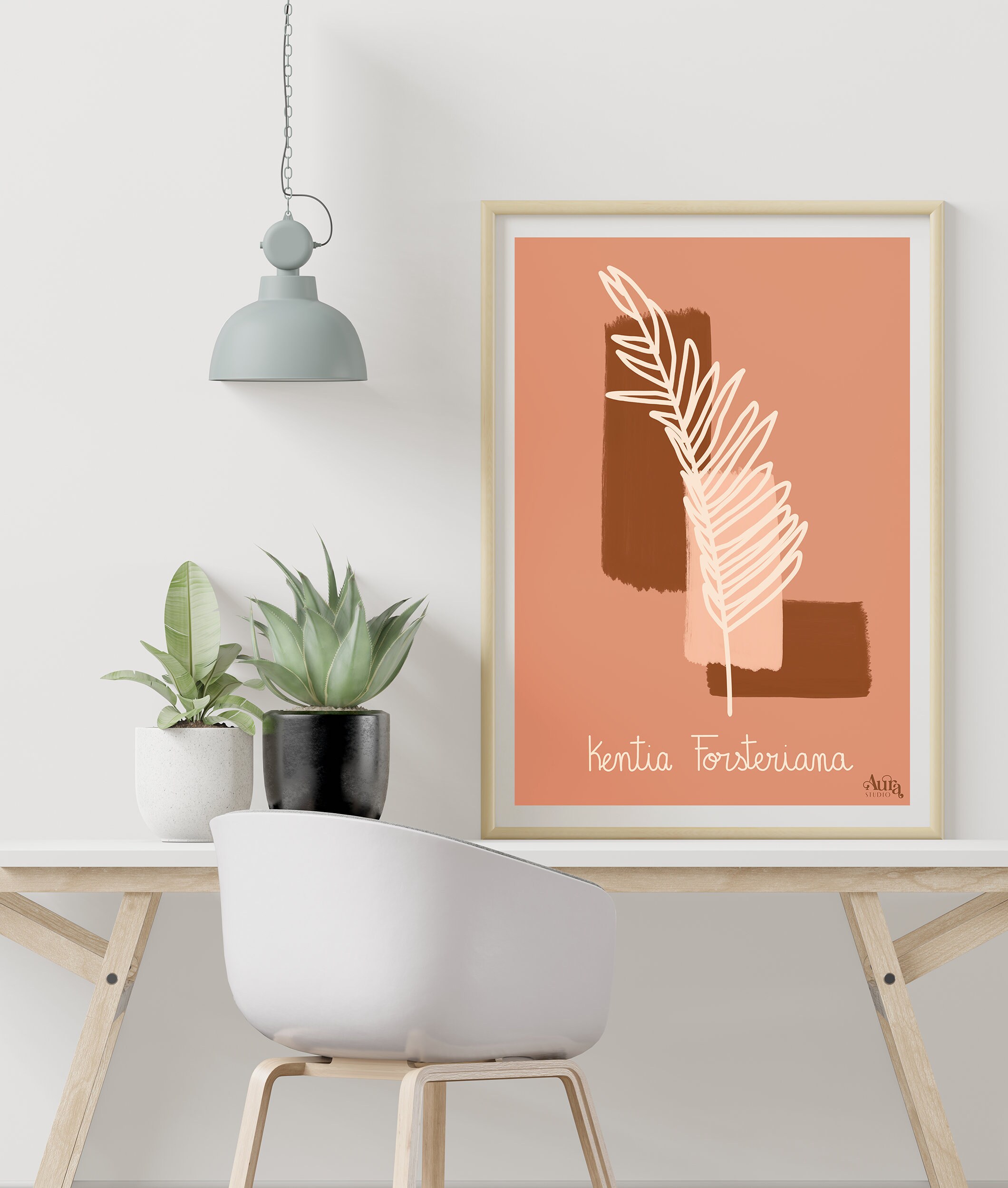 Affiche Inspirante - Plante Minimaliste Kentia Forsteriana