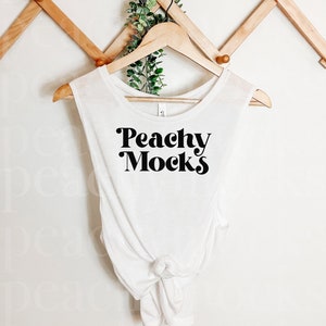 Bella Canvas 8803 Mockup | White Tank Top Hanging Mockup | Bella Canvas Muscle Tank Top Mockup | 8803 White Tank Top Mockup