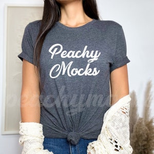 Bella Canvas 3001 Mockup | Heather Midnight Navy Bella Canvas Mockup | Fall Mockup | Model Mockup | Boho T Shirt Mockup | T Shirt Mockup