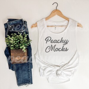 Bella Canvas 8803 Mockup | White Muscle Tank Top Mockup | Bella Canvas 8803 White Mockup | Bella Canvas Muscle Tank Top Mockup | 8803 White