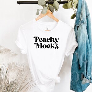 Bella Canvas 3001 White Mockup | Bella Canvas 3001 White | White T-Shirt Mockup | White Mockup | White Shirt Hanging Mockup | Hanging Mockup
