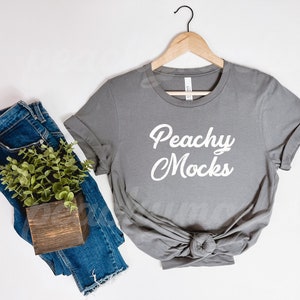 Bella Canvas 3001 Mockup | 3001 Asphalt Shirt Mockup | Bella Canvas Asphalt T Shirt Mockup | Flat Lay Shirt Mockup | Asphalt 3001 Mockup