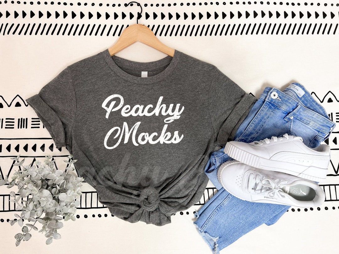 Bella Canvas 3001 Deep Heather Mockup | Bella Canvas 3001 Deep Heather ...