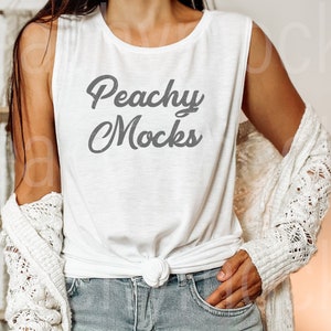 Bella Canvas 8803 Mockup | Bella Canvas 8803 White | White Muscle Tank Mockup | Bella Canvas Muscle Tank Mockup | Boho Tank Mockup
