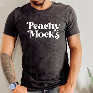 Bella Canvas 3001 Mockup | Dark Grey Heather Mockup | Male T Shirt Mockup | Bella Canvas 3001 Male Mockup | Male Model Mockup