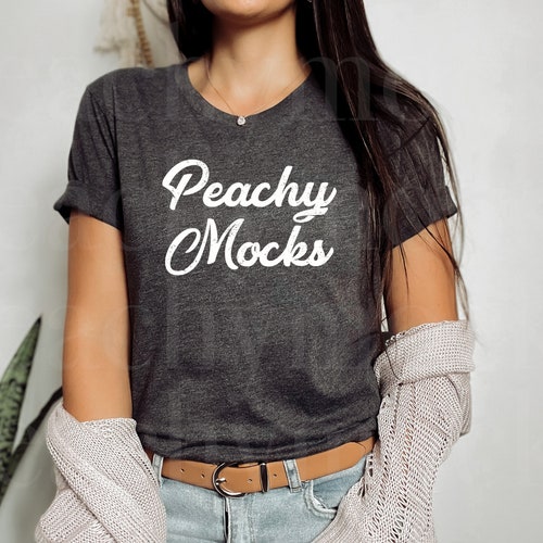 Dark Grey Heather Mens Bella Canvas Mockup Bella Canvas 3001 - Etsy