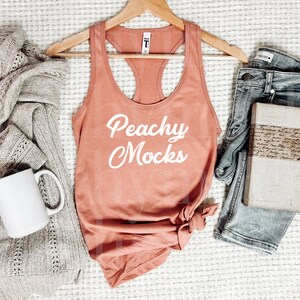 Next Level 1533 Tank Top Mockup | Desert Pink Next Level 1533 Mockup | Pink Tank Top Mockup | Flat Lay Tank Top Mockup | 1533 Desert Pink