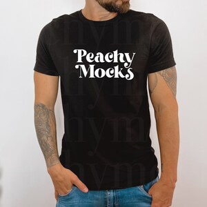 Bella Canvas 3001 Male Mockup | Bella Canvas 3001 Black | Black T-Shirt Mockup For Men | Black 3001 Male Mockup | Male Mockup Bella Canvas