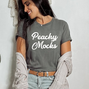 Bella Canvas 3001 Mockup | Asphalt Bella Canvas 3001 | Asphalt T-Shirt Mockup | Model Asphalt Mockup | Asphalt T-Shirt Mockup | Boho Mockup