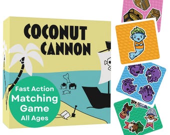 Coconut Cannon - Fast Action Pirate-Themed Matching Game for Family Fun, Ages 6+, 2-5 Players, Perfect for Game Night, Parties, & Travel