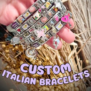 Silver Italian Bracelet, Custom Italy Charms, Personalized Italian Bracelet, Italian Charm Bracelet, Custom Italian Bracelets, Gift for Her