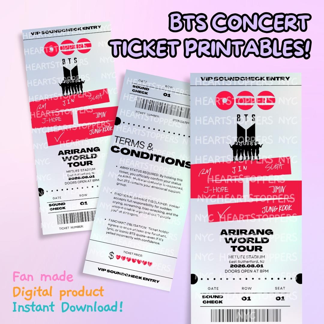 BTS Arirang World Tour 2026 Commemorative Ticket (digital Download