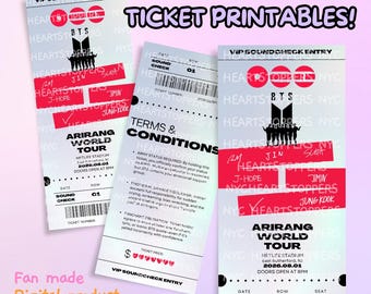 BTS Arirang World Tour 2026 Gedenkkarte (digitaler Download)
