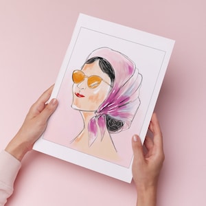 French Chic Print Decor, Fashion Wall Art, Chic Girl Print, French Girl Paris Teen Art Print, Wall Art Decor Watercolor Fashion Illustration