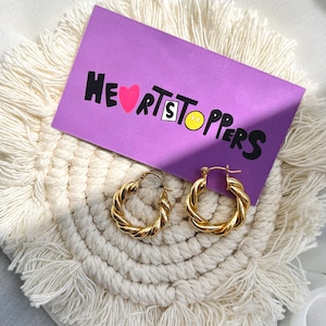Golden Twist Earrings, Croissant Earrings, Golden Croissant Earrings, Trendy Earrings, Twisted Rope Earrings, Hoop Earrings for gifts