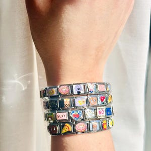 Random Italian Charms Bracelet, Blind Italian Bracelet, Surprise Italy Charm Bracelet, Y2K, Kawaii, Food and Lifestyle Charms, Gifts for her