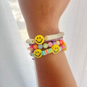 Color my smile bracelet, Smiley face bracelet, Trendy Bracelets, Summer Jewelry