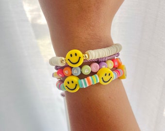 Color my smile bracelet, Smiley face bracelet, Trendy Bracelets, Summer Jewelry