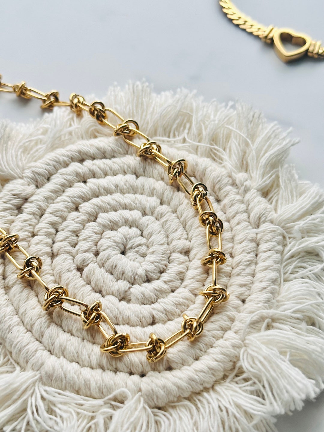 Knot Chain Options Chunky Knot Chain Necklace: 18k Gold Plated Stainless Steel - Etsy