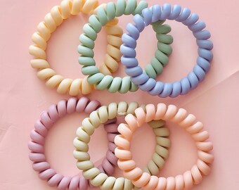 Elastique Spirale Cheveux, 20Pcs Cheveux Plastique Spirale Pour Sans Pli Bracelet Pour Queue De