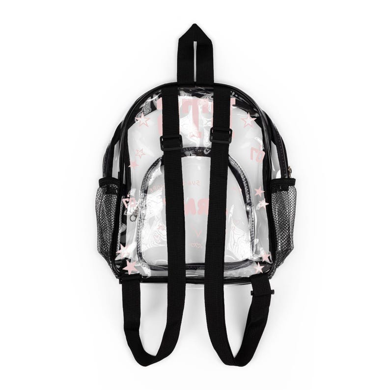 Klar Konzert Rucksack | K-Pop ARMY World Tour Design | Transparente Stadion zugelassene Tasche | Kpop Konzert Rucksack | Y2K Ästhetischer PVC Tagesrucksack Bild 3