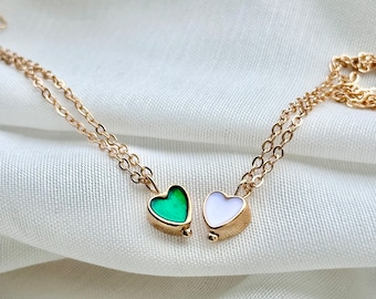 Dainty Heart Necklace, Y2K Coquette Jewelry, 18K Rose Gold Heart Pendant, Kawaii Necklaces for Women, Small Minimalist Heart Gift for Her