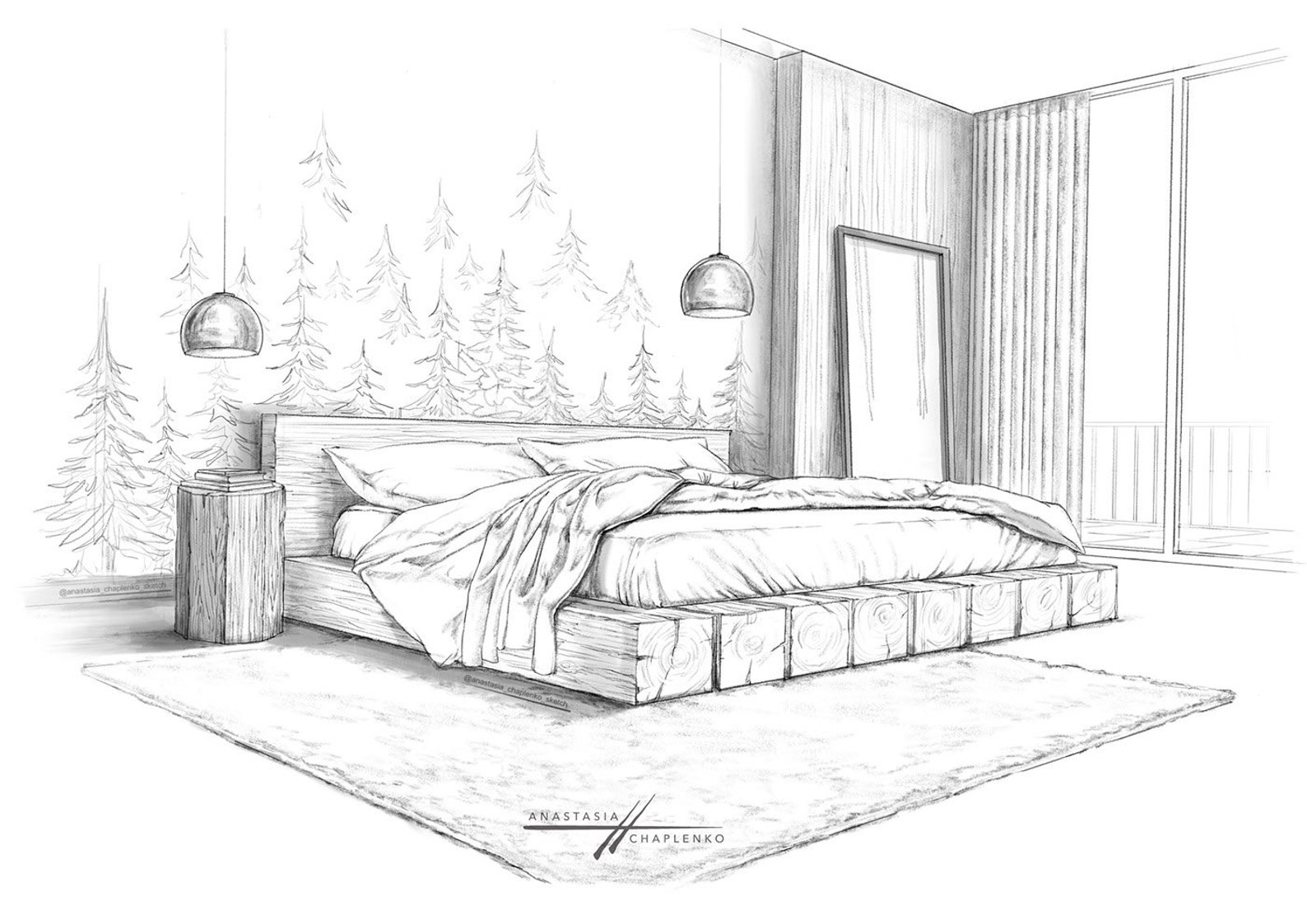 Custom Interior Hand Rendering, Made to Order, Realistic Detailed ...