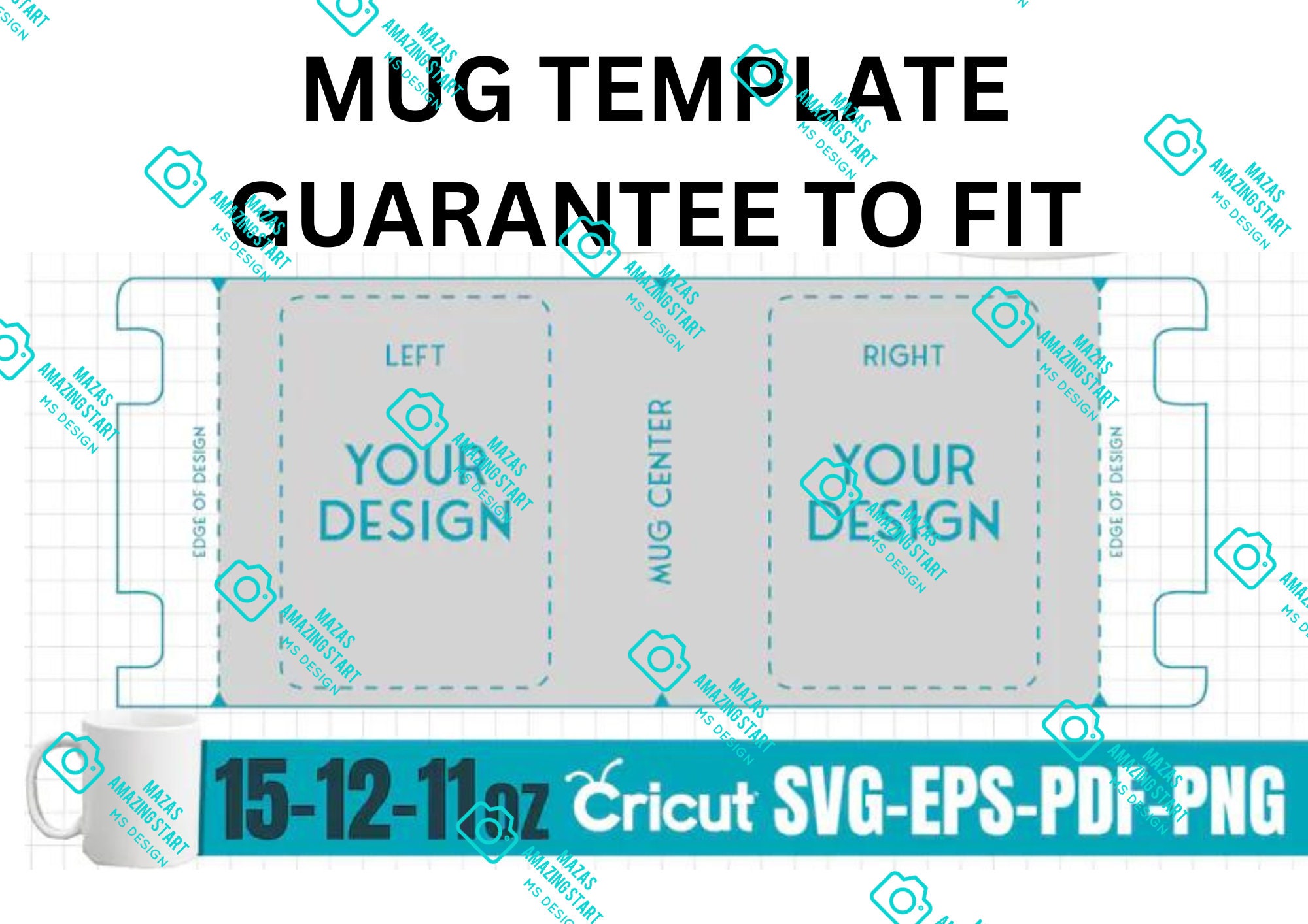 Mug Template Set, Full Wrap Template, Mug Full Wrap Template, Cricut ...