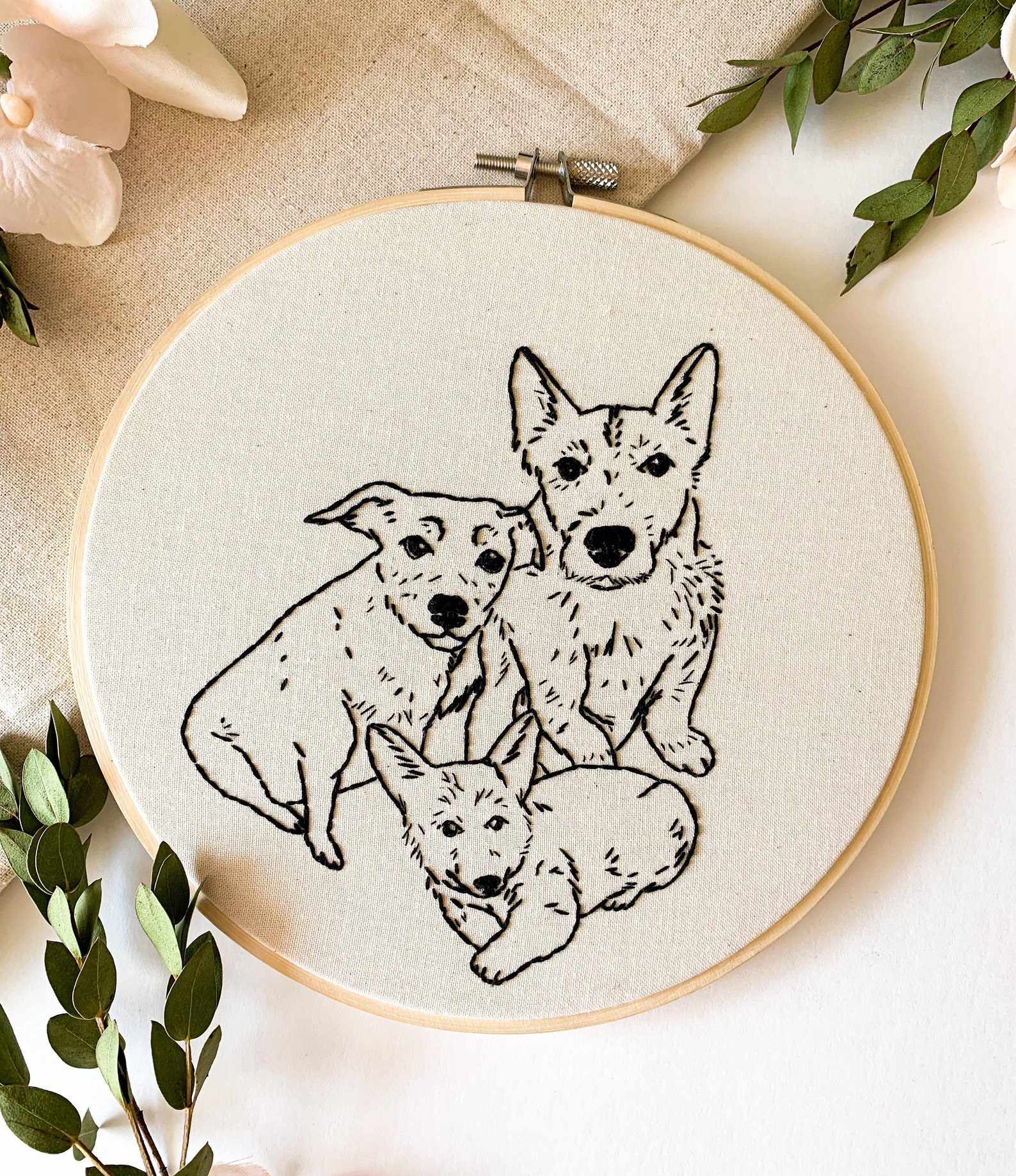 Custom Pet Embroidery Personalized embroidered pet portrait Etsy