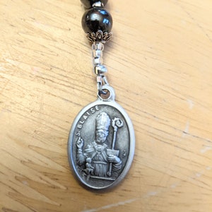 St Blaise Chaplet with Hematite, Patron Saint of Sufferers from Throat Diseases