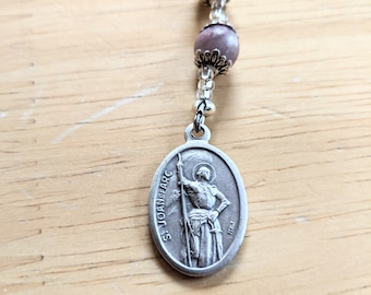 Chaplet of Saint Joan of Arc with Natural Lilac Stone - Patroness of Soldiers and of France