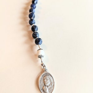 Mother Teresa Flying Novena Chaplet with blue Sodalite beads