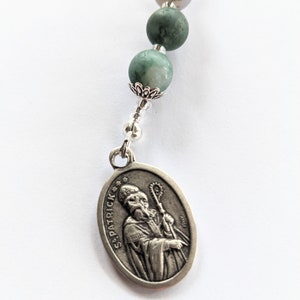 Chaplet of Saint Patrick with Matte Green Jasper - patron saint of engineers, immigrants, and Ireland