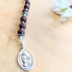 Chaplet of Saint Francis of Assis with Red Sesame Jasper, Patron of St. Francis of Assisi, patron saint of animals and the environment
