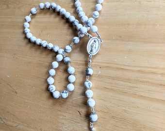 Rosary with 8mm White Howlite
