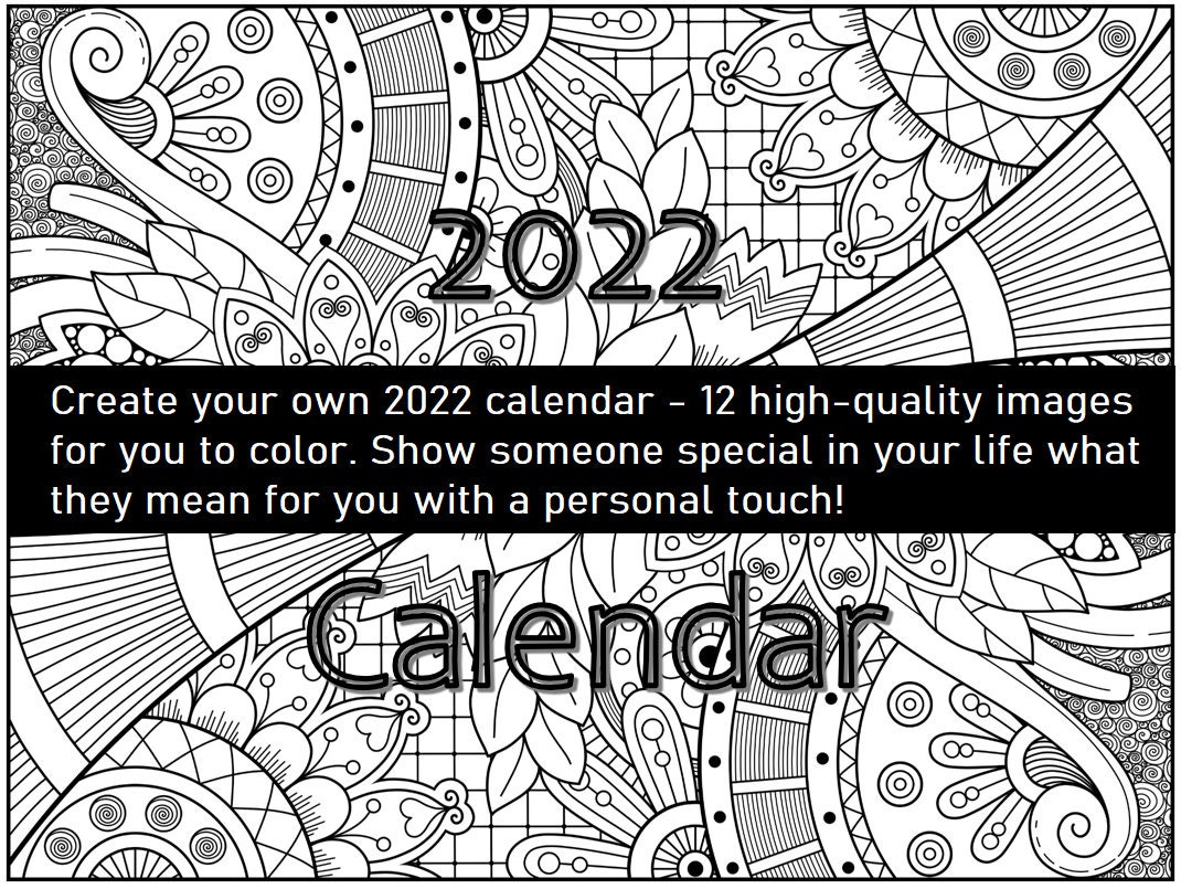 Color Your Own 2022 Calendar Fantastic Gift Idea For Someone | Etsy