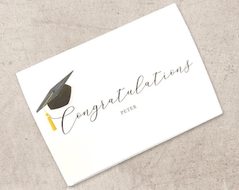 Personalized Graduation Card: Minimalist Congratulations Card with Envelope, Highschool, University, College, Tafe