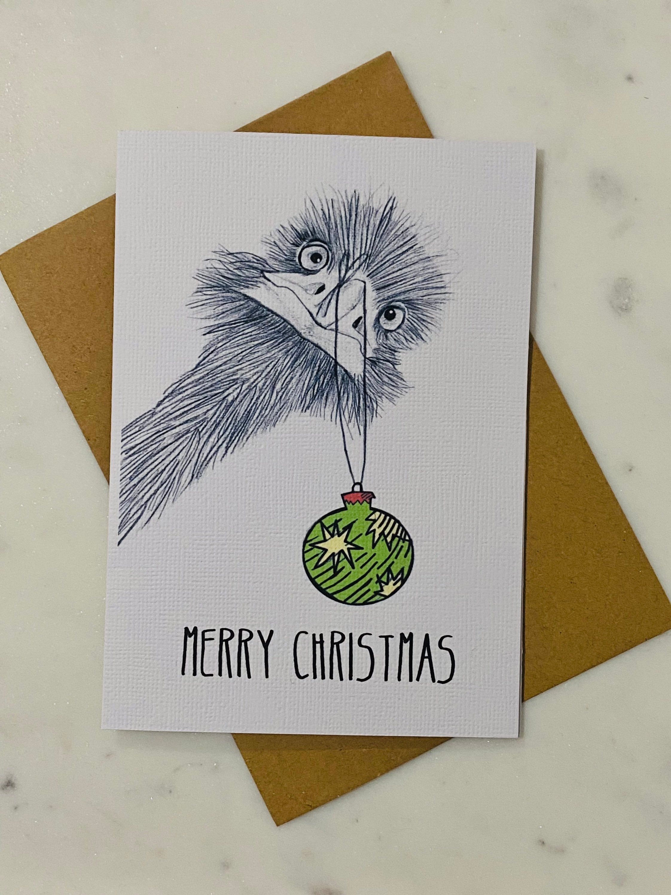 Aussie Christmas Cards Australian Themed Christmas Card Pack Set of 6 Textured Blank Cards With