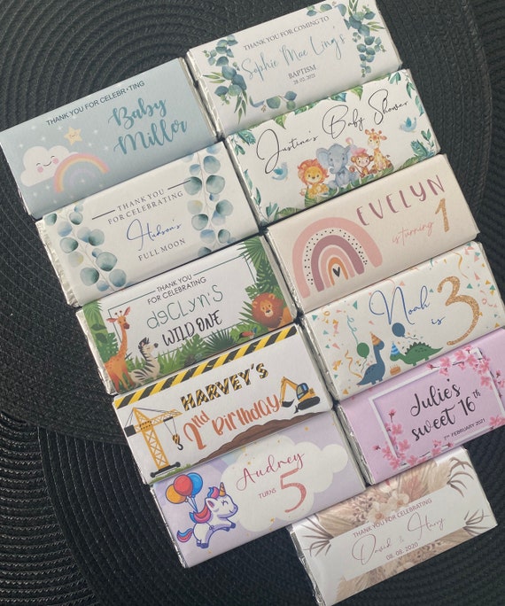 Personalised Chocolate Bar Wrappers choc Included Party Etsy Australia