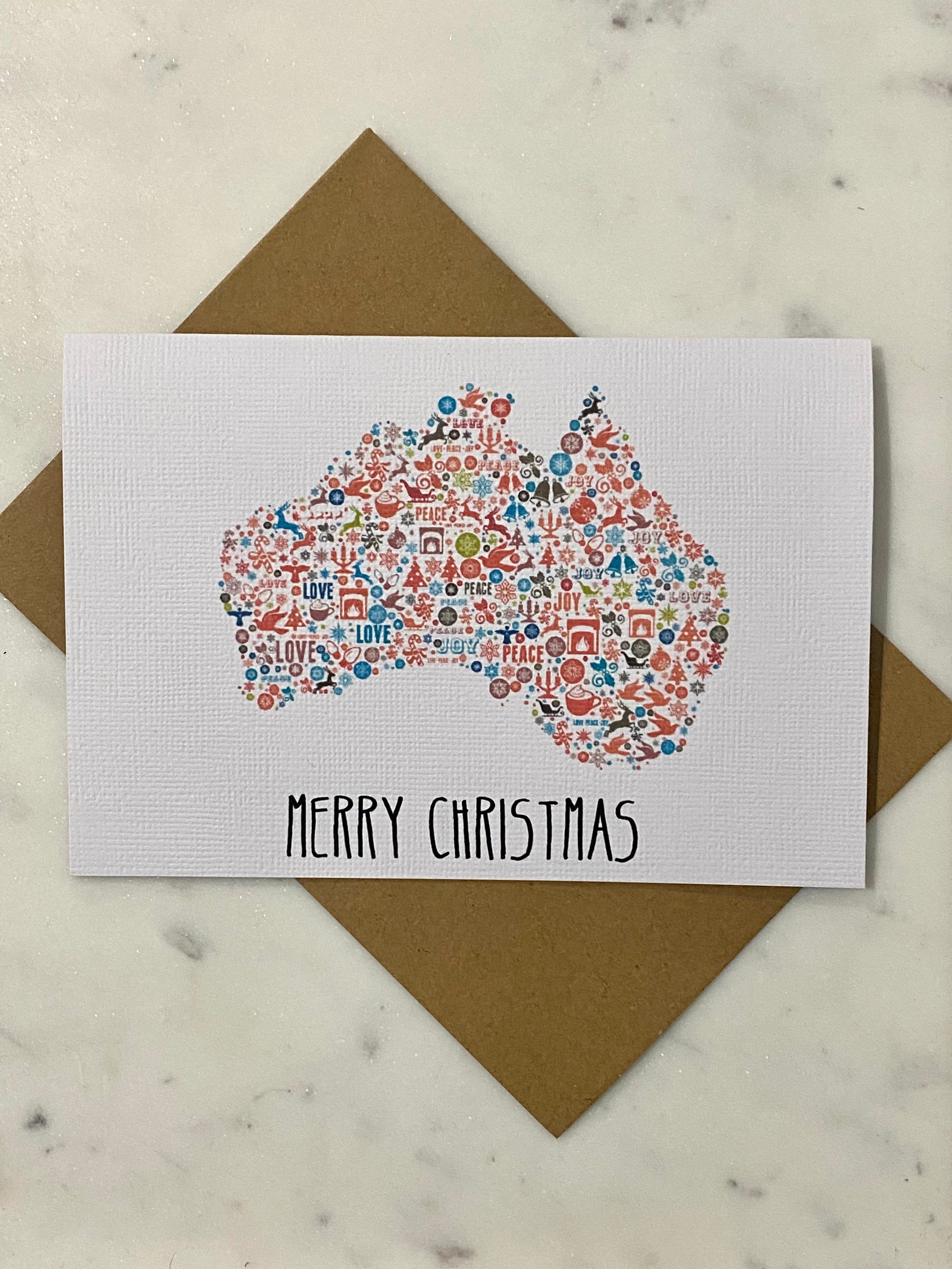 Aussie Christmas Cards Australian Themed Christmas Card Pack Set of 6 Textured Blank Cards With