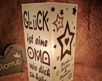 Personalisierte Lampe, Tischlampe, Lampe mit Namen, Personalisiertes Geburtstagsgeschenk, Deko, Glas Lampe, Geschenk