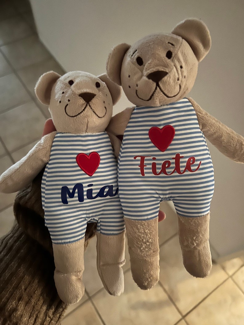 Teddy mit Namen, Kuscheltier, Personalisiertes Plüschtier, Geburtsgeschenk mit Namen, Teddybär Bild 6