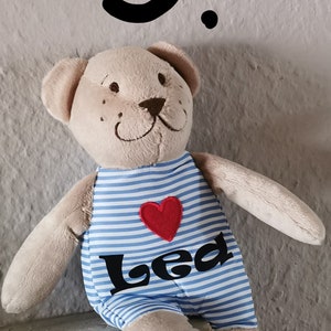 Teddy mit Namen, Kuscheltier, Personalisiertes Plüschtier, Geburtsgeschenk mit Namen, Teddybär Bild 3