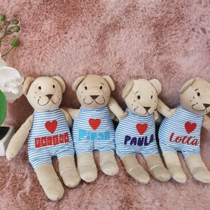 Teddy mit Namen, Kuscheltier, Personalisiertes Plüschtier, Geburtsgeschenk mit Namen, Teddybär Bild 1