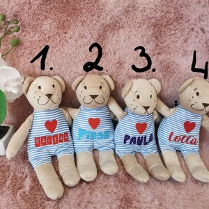 Teddy mit Namen, Kuscheltier, Personalisiertes Plüschtier, Geburtsgeschenk mit Namen, Teddybär Bild 2