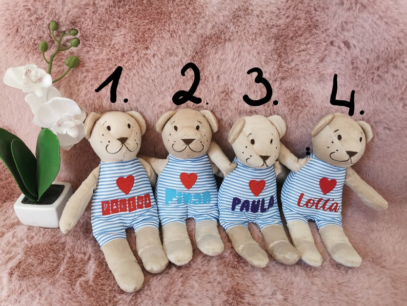 Teddy mit Namen, Kuscheltier, Personalisiertes Plüschtier, Geburtsgeschenk mit Namen, Teddybär Bild 2