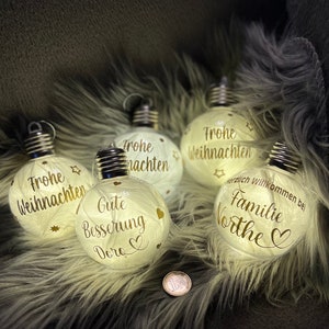 XXL illuminated Christmas ball, personalized tree ball, Christmas ball with light, Christmas ball with name, personalized ball