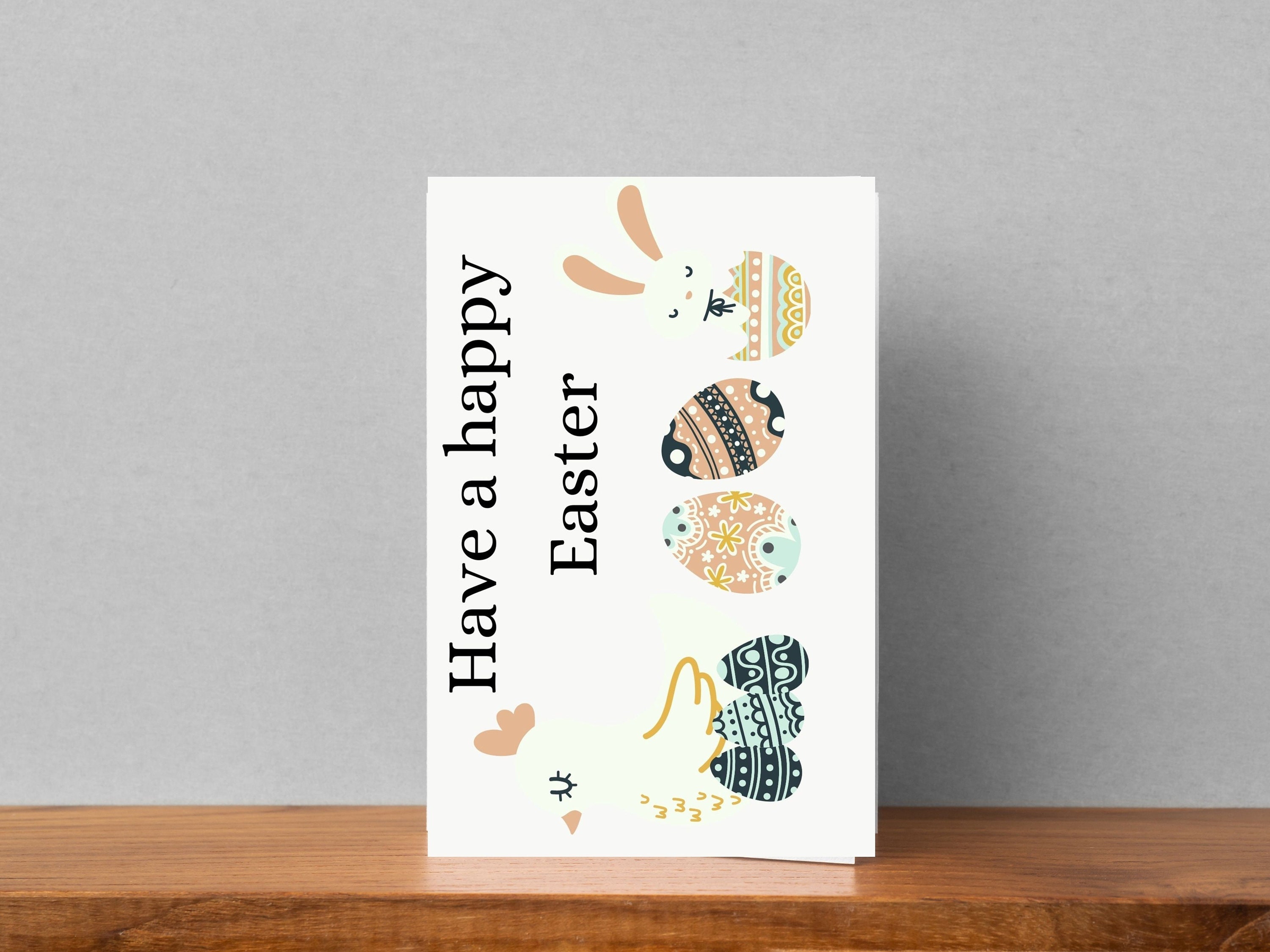 EASTER Rabbit/printable Card/envelope Set/happy Easter Etsy UK